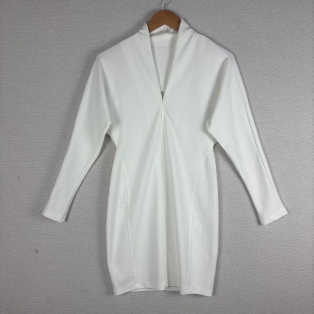 Daily Practice Anthropologie Dress Womens XSP White Long Sleeve Knit Grad Bridal
